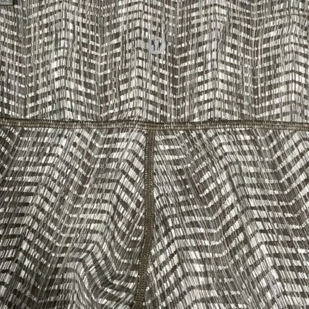 Lululemon Wunder Under Crop High Rise Leggings Green Print Women's‎ Size 4